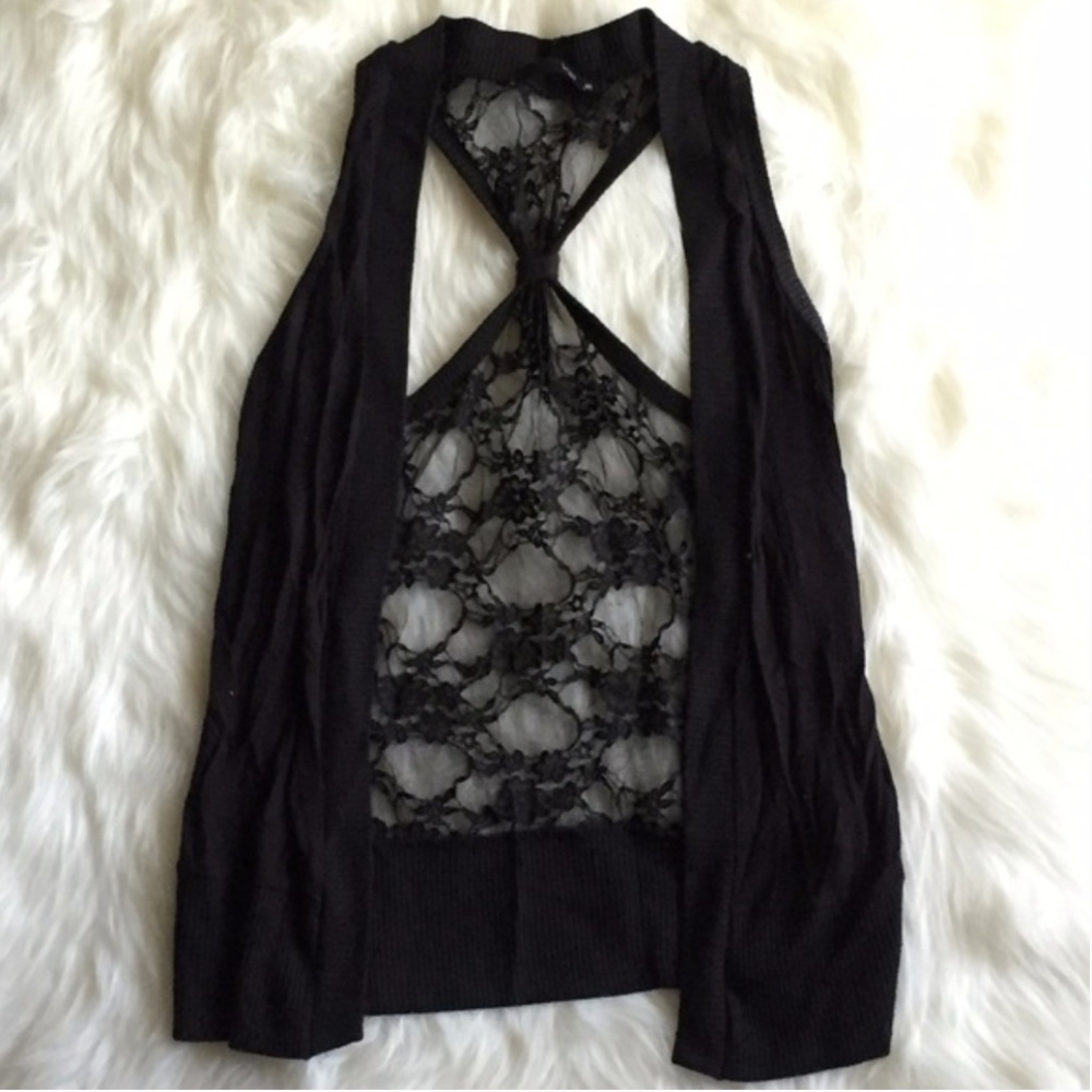 Black Cardigan with Lace